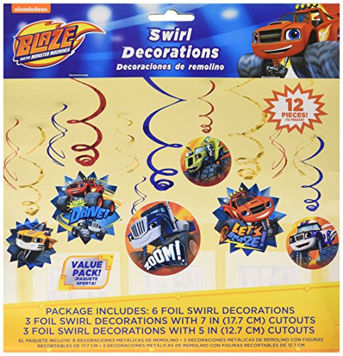 Amscan Blaze and the Monster Machines Value Pack Foil Swirl Decorations