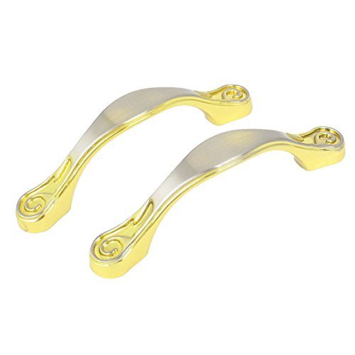 Aexit 2pcs 3.5 inch Cabinet Hardware Long Two Tone Zinc Alloy Knob Drawer Cabinet Door Pulls Pull Handles
