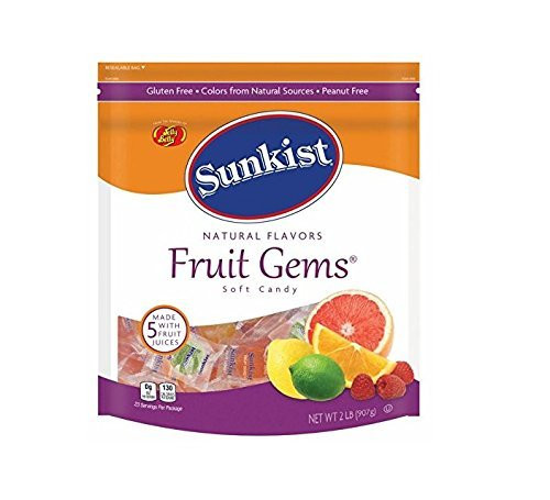Sunkist Fruit Gems Soft Candy  Fruit Gems  2 Pound  Assorted flavor