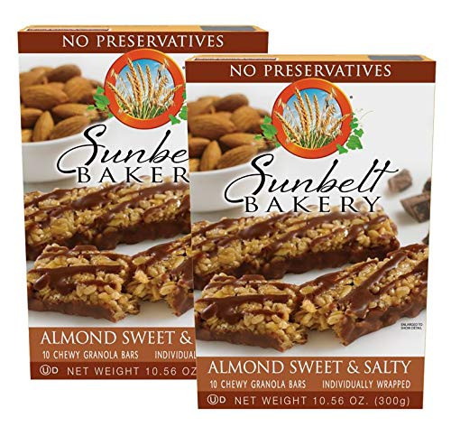 Sunbelt Bakery Almond Sweet  and  Salty Chewy Granola Bars  10 Bars In Each Box  No Preservatives  2