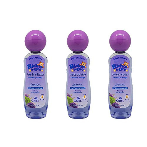 Ricitos de Oro Lavender and Lettuce Shampoo. Natural and Hypoallergenic. Paraben Free. No Tears. With Chamomile. 8.4 Fl.Oz. Pack of 3