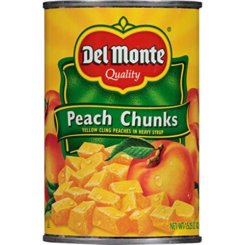 Del Monte Yellow Cling Peach Chunks in Heavy Syrup  15.25 Ounce  Pack of 12