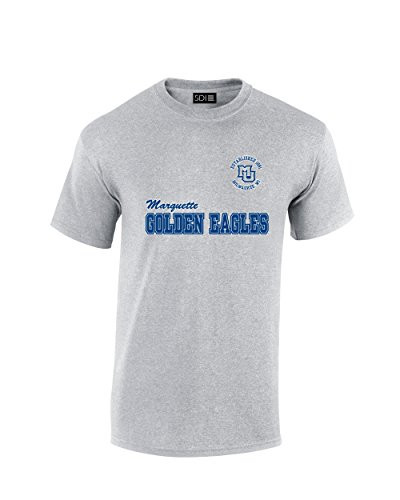 Marquette Golden Eagles Block 100 percent Pre Shrunk College Short Sleeve Tee  4X  Sport Gray