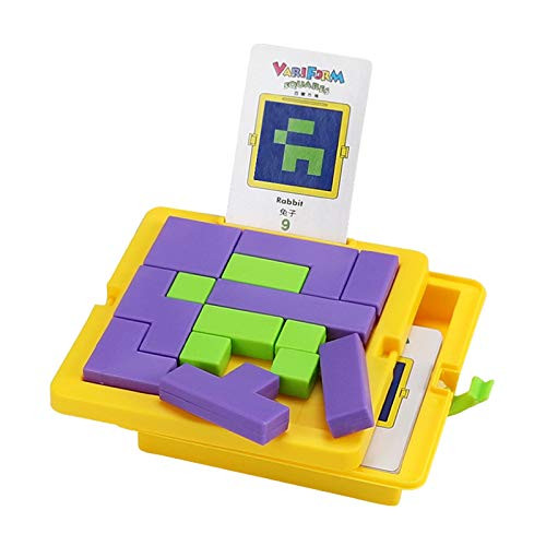 Heave Puzzle Pattern Blocks Brain Teasers Game 3D Russian Building Toy Tangram Shape Jigsaw Puzzles Montessori Toys Kids Educational Toys Blue