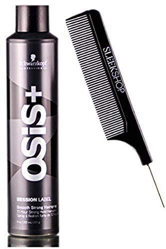 Schwarzkopf OSIS  plus Session Label SMOOTH STRONG HAIRSPRAY 72 Hour Strong Hold Hair Spray  Stylist Kit   9.0 oz   300 ml - ORIGINAL SIZE