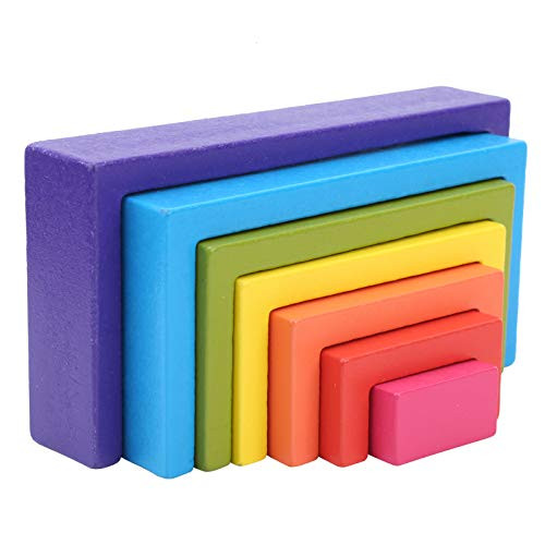 Educational Building Block Stacking Toy  Toy Kid Building Toys  for Girls Kids Boys Children Square Rainbow Blocks