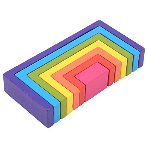 Jimdary Various Creativity Kid Building Toys  Building Block Stacking Toy  for Boys Girls Square Rainbow Blocks