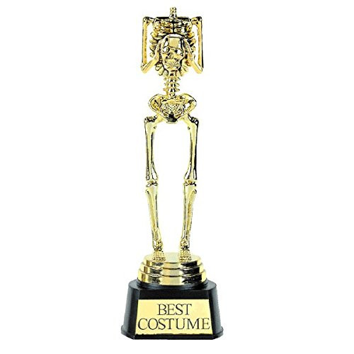 Amscan Halloween Trick or Treat Party Best Costume Skeleton Trophy Award, 9 1/2" x 3", Gold Amscan Halloween Trick or Treat Party Best Costume Skeleton Trophy Award, 9 1/2" x 3", Gold