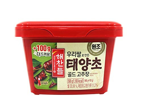 CJ Haechandle NEW Hot Chilli Pepper Paste Square 500g - Gochujang Medium Hot Korean Spicy Red Chile Paste 1.1 lb. CJ Haechandle NEW Hot Chilli Pepper Paste Square 500g - Gochujang Medium Hot Korean Spicy Red Chile Paste 1.1 lb.