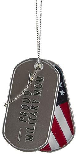Gnz Support Our Troops Proud Military Mom Dog Tag Style Ornament