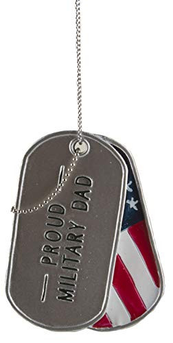 Gnz Support Our Troops Proud Military Dad Dog Tag Style Ornament