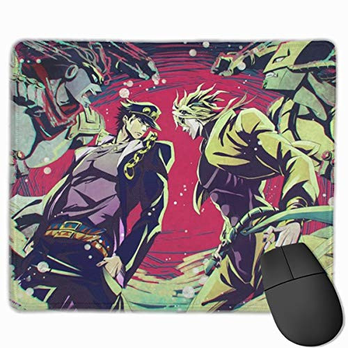 Desktop Mousepad for Gamer Work  Soft Gaming Mouse Pad with Non-Slip Rubber Base  Anime JoJo s Bizarre Adventure Jotaro Kujo VS Dio Brando Mouse Mat for Fast Control