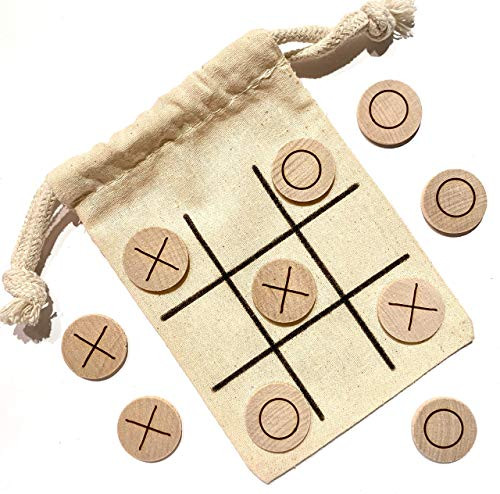 Wood Tic Tac Toe Travel Game - X s and O s - Noughts and Crosses - Road Trip Game - Tree Fort Toys
