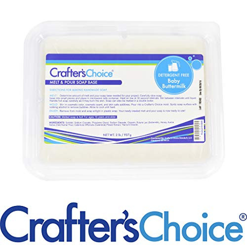 Crafter s Choice 2 Lb. Block Detergent Free Baby Buttermilk Melt  and  Pour Soap Base  White