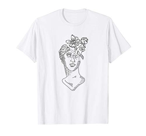Aesthetic Sculpture Flowers Soft Grunge Clothing Girls Women T-Shirt