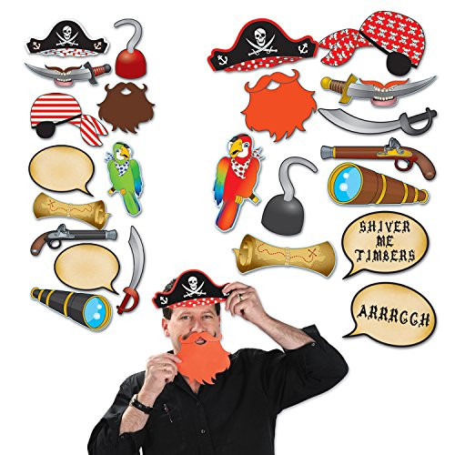Beistle 54605 Pirate Photo Fun Signs, 7"-10.75", 12 Signs In Package