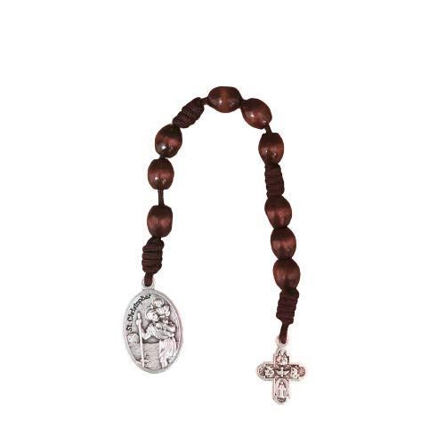 Wooden Beads St Christopher Chaplet Catholic Medal Patron Saint of Travel Protection Gift Wooden Beads St Christopher Chaplet Catholic Medal Patron Saint of Travel Protection Gift