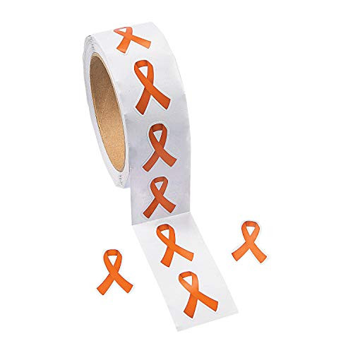 Fun Express Awareness Ribbon ROLL STKRS Orange 500PC - Stationery - 1 Piece