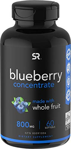 Whole Fruit Blueberry Concentrate Made from Organic Blueberries ~ Non-GMO  and  Gluten Free  60 Liquid Softgels