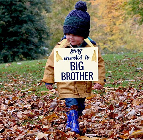 Being Promoted To Big Brother Sign for Dog or Kid to Announce New Baby Pregnancy Prop