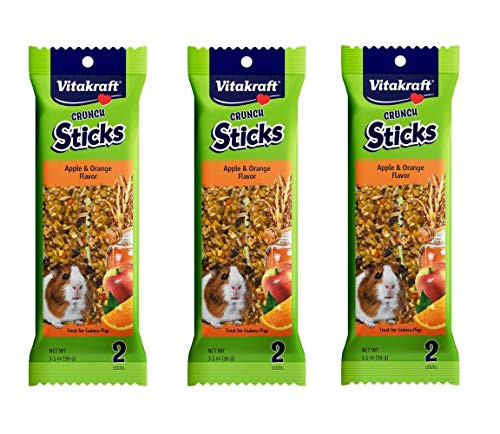 Vitakraft 6 Pack of Crunch Sticks Treats  Apple and Orange Flavor  for Guinea Pigs