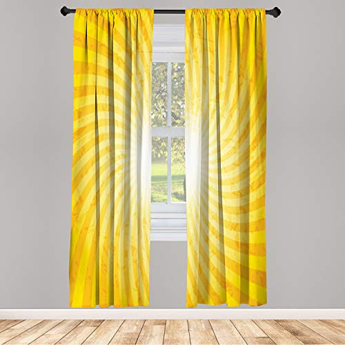 Ambesonne Abstract Window Curtain Sunburst Spiral Circling Twisted Lines with Sunshine Summer Theme Lightweight Decorative Panels Set of 2 and Rod Pocket 56 x 84 Earth Yellow Ambesonne Abstract Window Curtain Sunburst Spiral Circling Twisted Lines with Sunshine Summer Theme Lightweight Decorative Panels Set of 2 and Rod Pocket 56 x 84 Earth Yellow