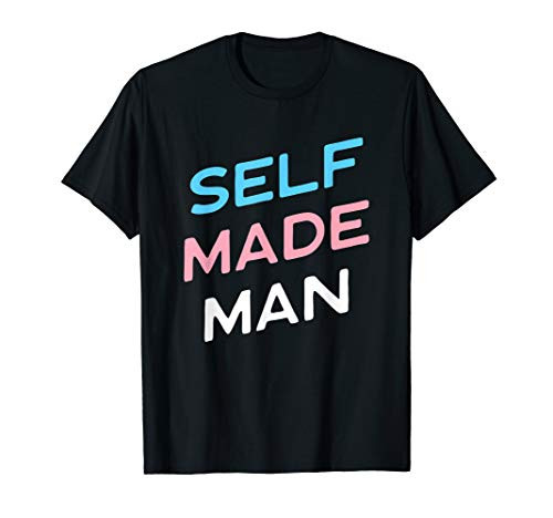 Self Made Transgender Man T-Shirt LGBT Trans Pride Flag FTM