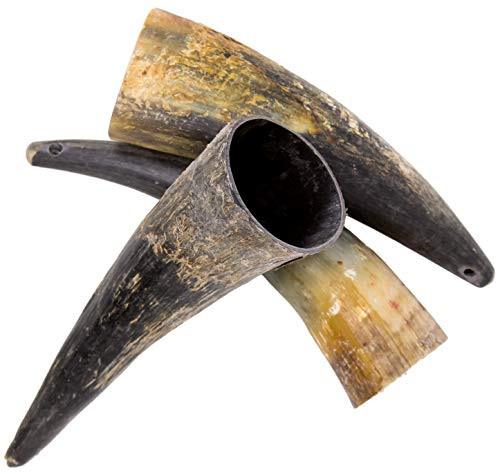 Full-Size Water Buffalo Horns for Dogs - All-Natural Long Lasting Dog Chews from Grass Fed Cattle  Tasty Treat for Oral Hygiene Rawhide Alternative - Small  Medium  and  Large Breed Dogs -3 Pack Medium