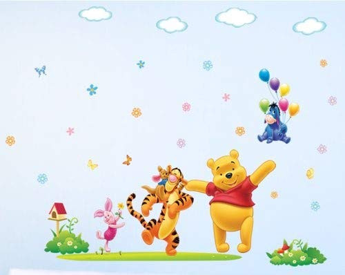 Peel and Stick Wall Decals Stickers for Children  and  Kids  and  Baby  and  Nursery Wall Art Room Decor   Winnie The Pooh