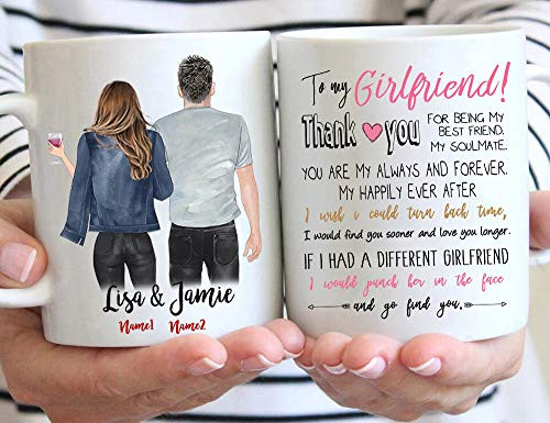 Custom Valentines Day Mugs for Girlfriend from Boyfriend  Personalized Girlfriend Coffee Mug  Girlfriend Valentines Gifts Mugs from Boyfriend  Birthday Gifts for Her 11 or 15 Ounces