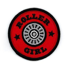 Roller Girl - Round Roller Skate Wheel Logo - 3" Embroidered Iron on or Sew on Patch
