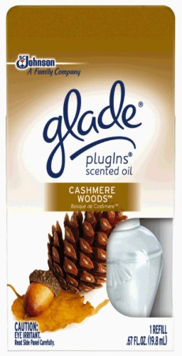 Glade Plugins Scented Oil Refill  Cashmere Woods  0.67 Fluid Ounce