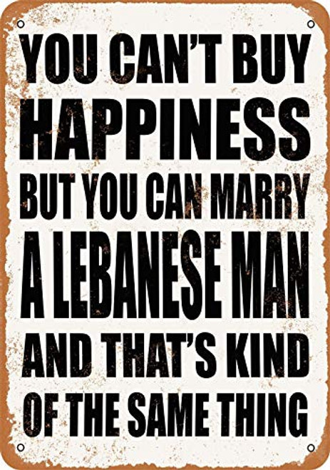 Marry A Lebanese Man Chic Metal Tin Sign-Aluminum ?20x30Cm 8x12Inch  Do Not Fade Vintage Look Sign Metal Plate For Hotels All Kinds Of Individual Character Places Or Home Decoration