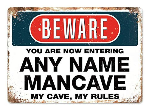 Beware Any Name Mancave Classic Metal Sign Wall Decor ?20x30Cm 8x12Inch  Do Not Fade Vintage Look Sign Poster Plaque For Garages All Kinds Of Individual Character Places Or Home Decoration