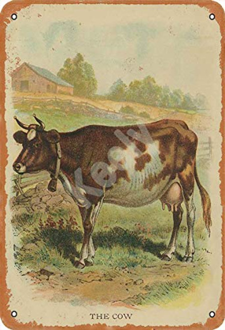 The Cow Classic Metal Tin Sign Wall Decor ?20x30Cm 8x12Inch  Never Rust Vintage Look Signs Plaque For Businesses And Institutions All Kinds Of Individual Character Places Or Home Decoration