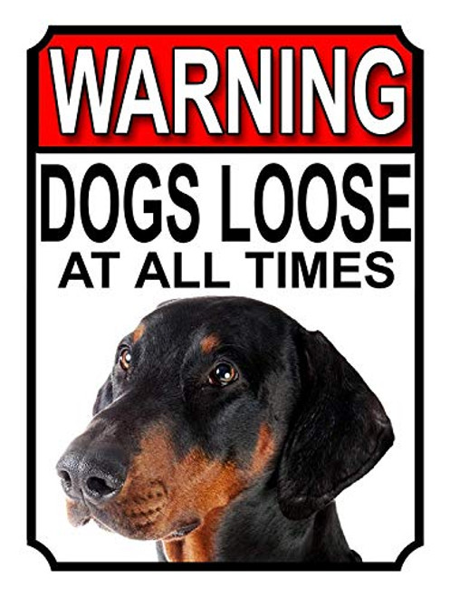Warning Dogs Loose at All Times Chic Metal Tin Signs ?20x30Cm 8x12Inch  Never Rust Vintage Look Signs Poster Plaque For Rec Rooms All Kinds Of Individual Character Places Or Home Decoration
