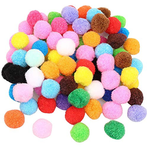 Color Scissor 250 Pieces 1 Inch Pom Poms Pompoms Crafts Decorations, Hobby Supplies DIY Creative, Assorted Colors