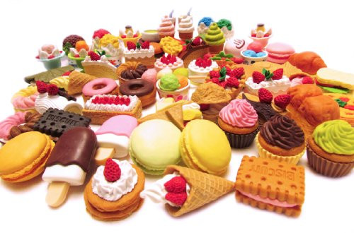 Iwako Assorted Food Cake Dessert Japanese Erasers, 10 Erasers