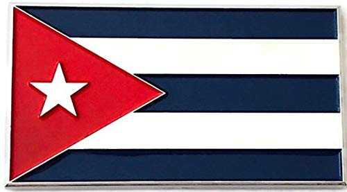 Cuba Flag Car Emblem   Cuban Flag For Car   Chrome Plated   Very Strong Adhesive Back   Simply Peel  and  Stick