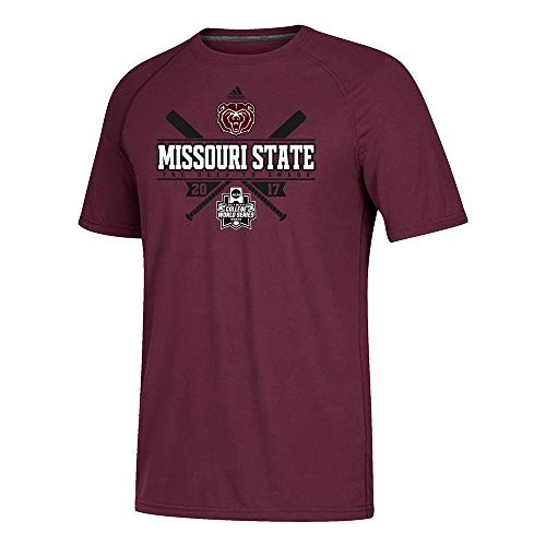 adidas Missouri State Bears NCAA Men s Maroon Fastball College World Series Ultimate Climalite Perf T-Shirt  Large