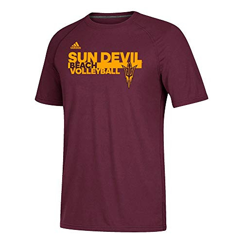 adidas Arizona State Sun Devils NCAA Men s Maroon Sideline Grind Beach Volleyball Ultimate Climalite T-Shirt  Medium
