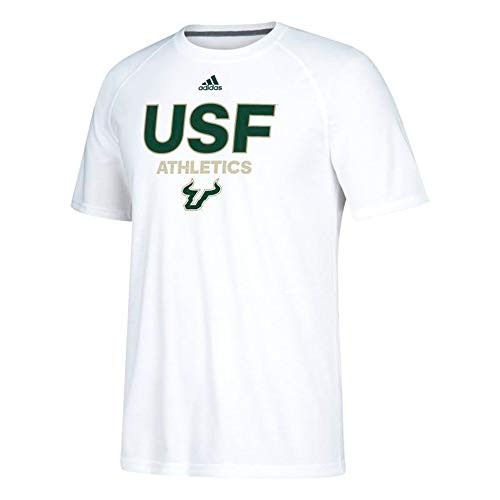 adidas South Florida Bulls NCAA Men s White Sideline Athletics Ultimate Tee Climalite Performance T-Shirt  Large