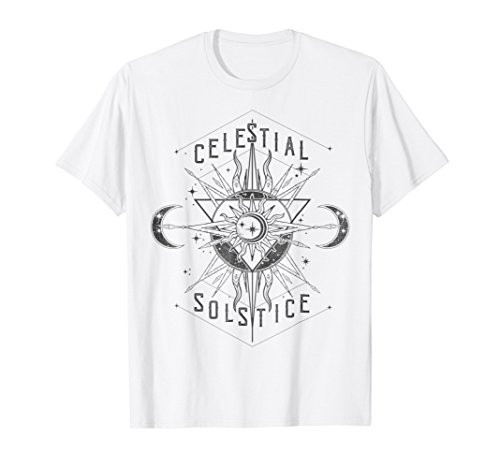 Celestial Solstice Sun  and  Moons Boho Graphic T-Shirt
