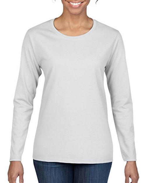 Gildan Women s Plus Size Heavy Cotton Long Sleeve T-Shirt  2-Pack  White  3X-Large