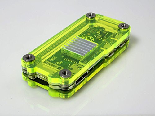 Zebra Zero for Raspberry Pi Zero & Zero Wireless - Laser Lime w Heatsinks