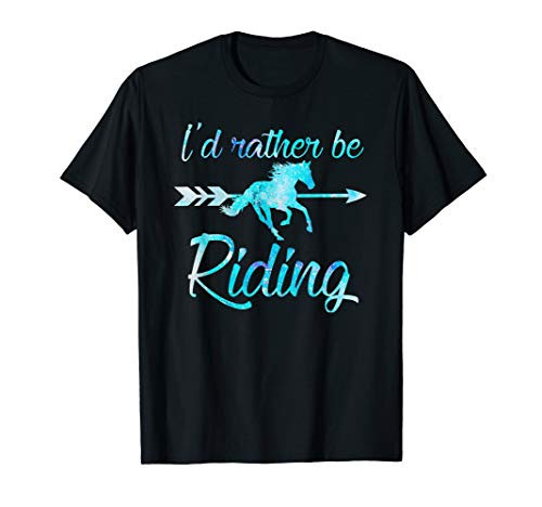 Horse Rider Shirt Girls I D RATHER BE RIDING Horses Kid Gift