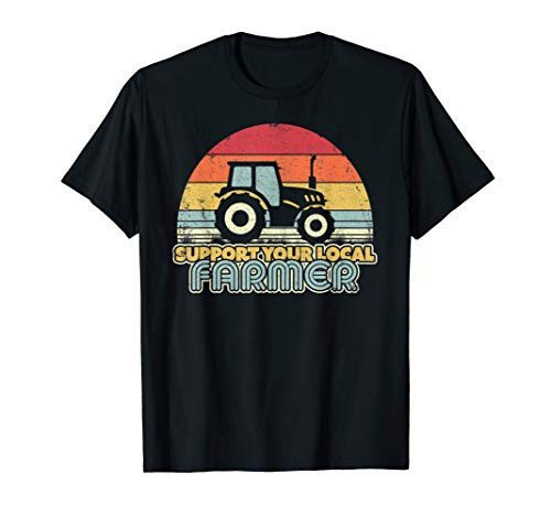 Support Your Local Farmer Shirt. Retro Style Tractor T-Shirt