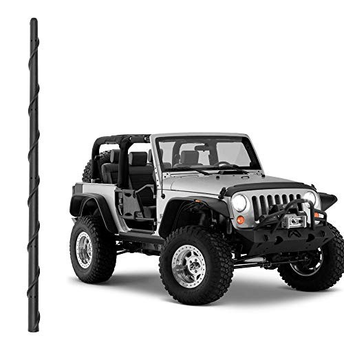 KSaAuto Spiral Antenna Compatible with Jeep Wrangler JL JK JKU JLU Rubicon Unlimited Sahara Gladiator  2007-2021    16 inch Flexible Stub Antenna Replacement   Upgrade Designed for Premium Radio Reception