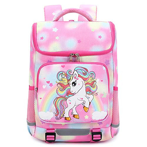 Kids Backpack for Girls Preschool Kindergarten Toddler Backpack Bookbag School Bag with Chest Strap Pink Tie Dye