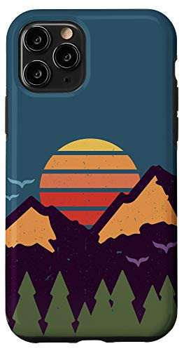 iPhone 11 Pro Hiking Retro Sunset Mountain Hiker Case
